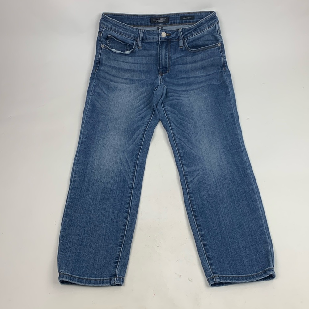 Judy Blue Relaxed Fit Jeans Size 31 stretch Tapered Leg Pockets Designer